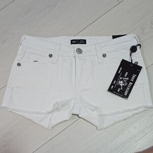 True Religion Women's Low Rise White Jean Shorts